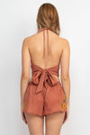 Elephant Embroidery Halter Top