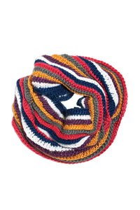 Women's Boho Knitted multi infinity scarf