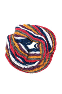 Women's Boho Knitted multi infinity scarf