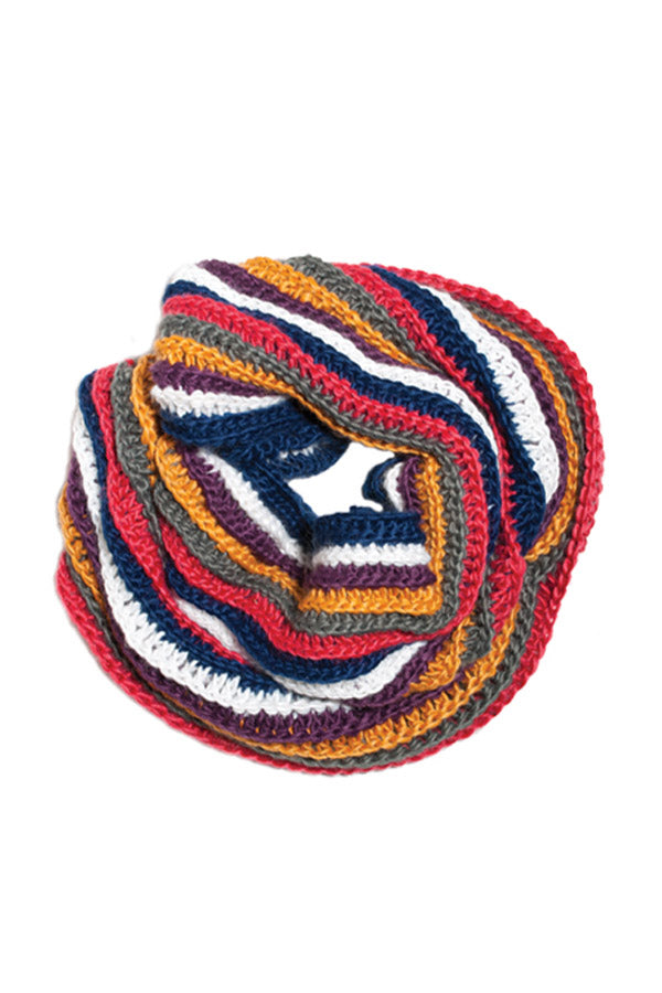 Women's Boho Knitted multi infinity scarf