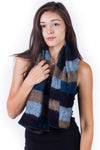Warm tri stiped infinity scarf with Zipper