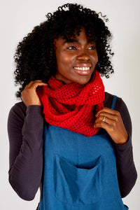 Crocheted Two Tone Infinity Scarf