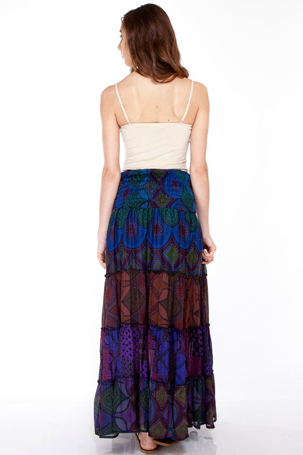Vintage looks Washed Patch Skirt: Multi