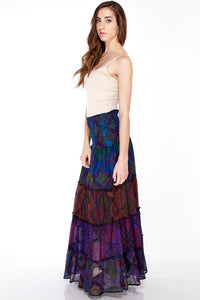 Vintage looks Washed Patch Skirt: Multi