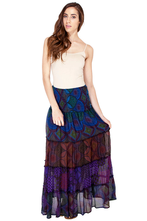 Vintage looks Washed Patch Skirt: Multi