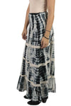 Women's Summer Cotton Tie Dye Gypsy Maxi Skirt