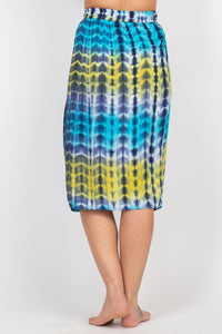 Colorful Tie-Dye Wrap Midi Skirt