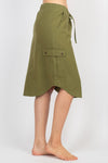 Hemp Cotton Midi Cargo Skirt