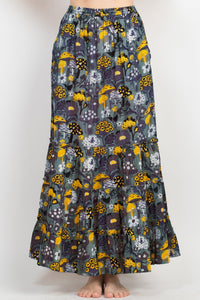 Mushroom Print Maxi Skirt