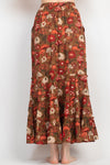 Mushroom Print Maxi Skirt