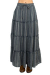 Stripe Tiered Maxi Skirt