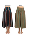 Striped A Line Midi Skirt