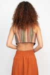Homespun Striped Yoke Midi Skirt
