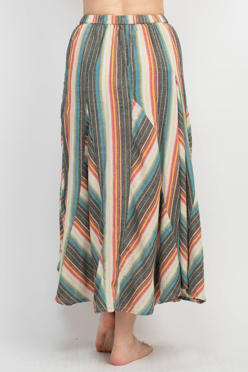 Twirl Striped Maxi Skirt