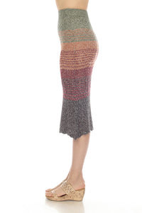 Gradient Knit Midi Skirt