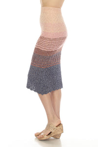 Gradient Knit Midi Skirt