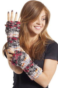 Fun Colorblend Stripe Hemp Blend Arm Warmers-Black