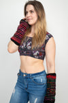 Multi Color Recycled Silk Fingerless Gloves