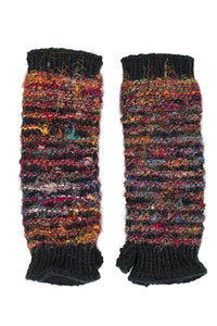 Multi Color Recycled Silk Fingerless Gloves