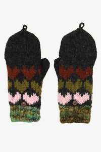 Wool Knit Hearts Mittens