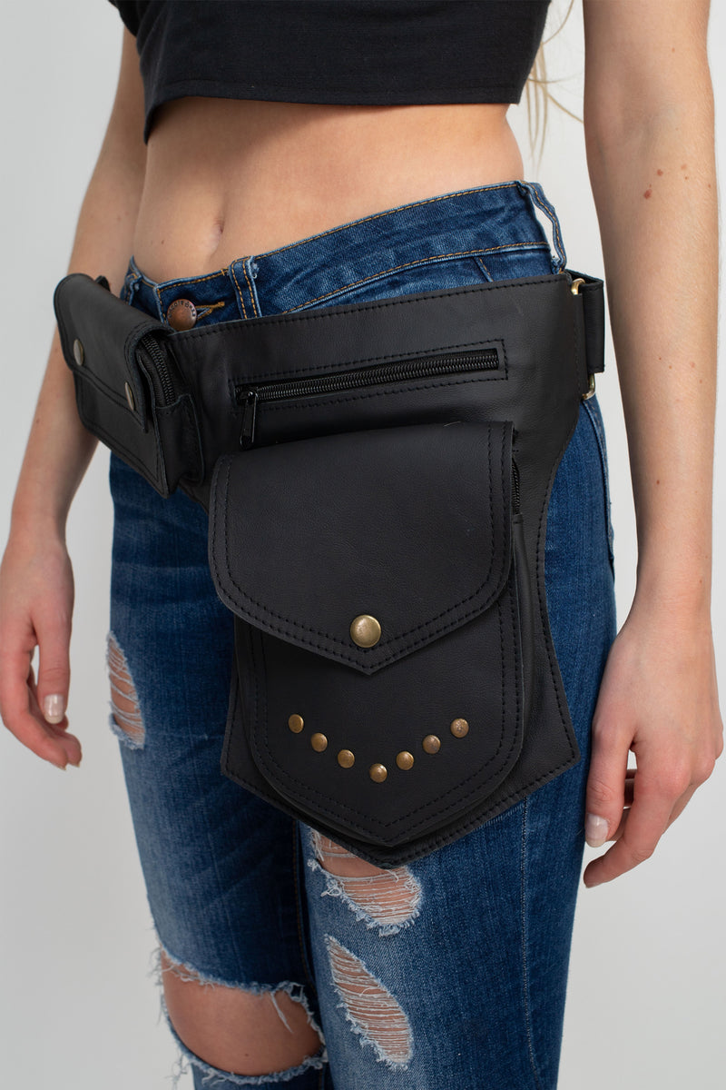The Simple Ranger - A Leather Square Pack Hip Bag Belt