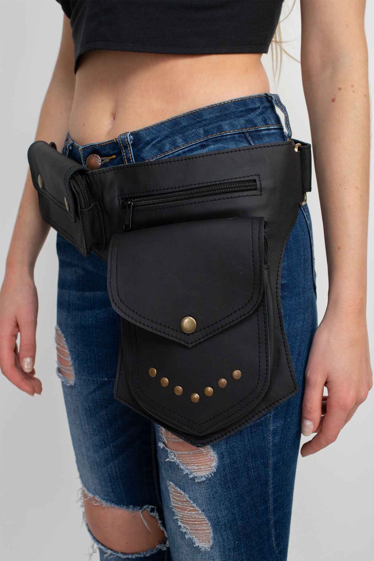 Leather Utility Belt Bag, Hip Purse