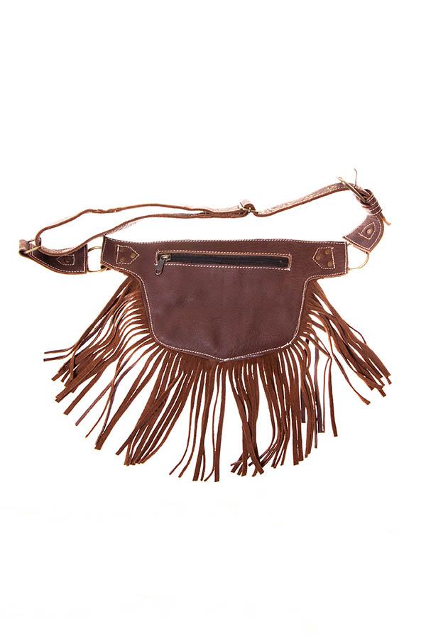 The Funky Fringe Traveler - A Leather Hip Bag Belt