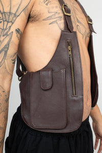 Leather Zip Festival Vest