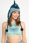 Unisex Winter Woolen Animal Dolphin Hat Beanie-Blue-one Size