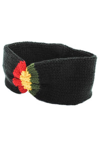 Unisex knit Rasta Reggae winter headband-Black