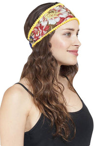 women's cotton printed floral Reversible headband-12pcs/Pk