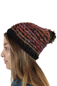 Fuzzy Colors Pom Pom Beanie
