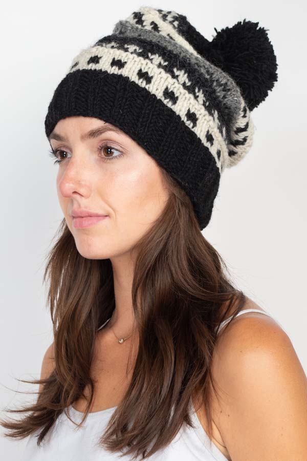 Wool Knit Layered Hat