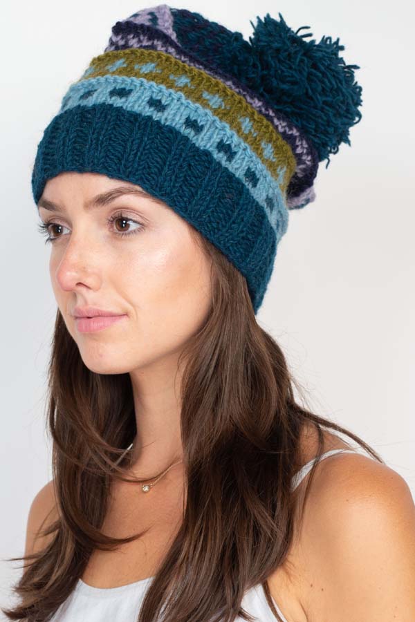 Wool Knit Layered Hat