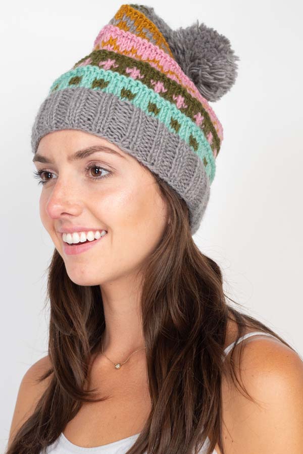 Wool Knit Layered Hat