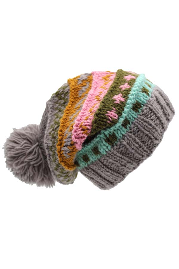 Wool Knit Layered Hat