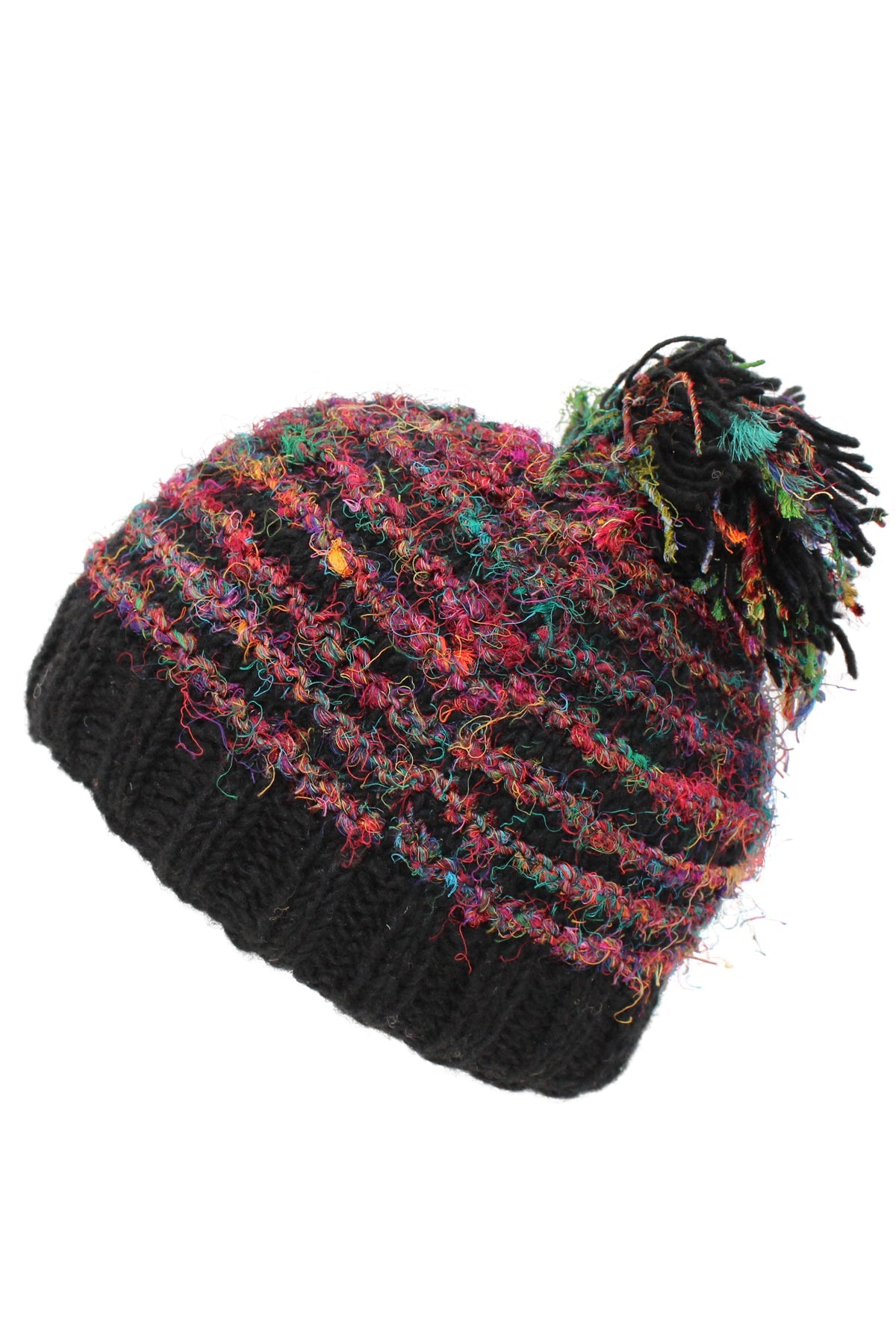 Recycled Silk Pom Beanie