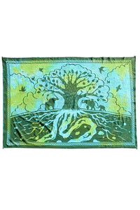 Tree of Life Rainbow Tie-dye Tapestry