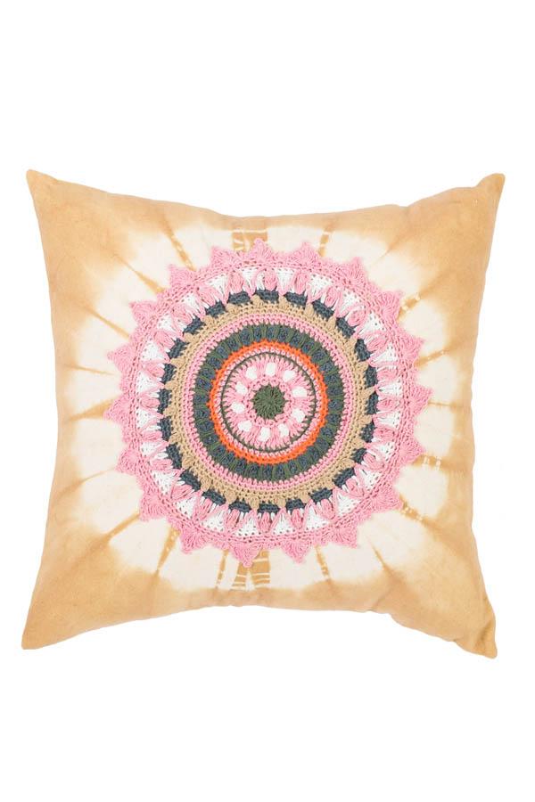 Crochet Mandala Throw Pillow Cover