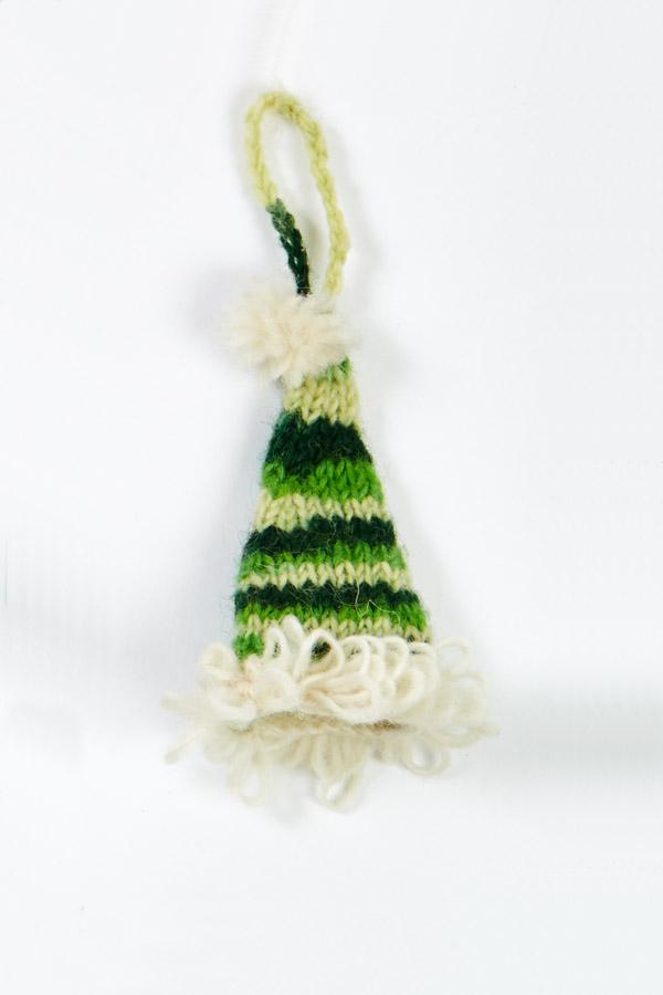 Hand Knit Tiedye Santa Hat Ornament