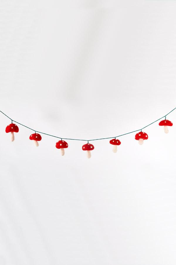 Felt Mushroom Garland