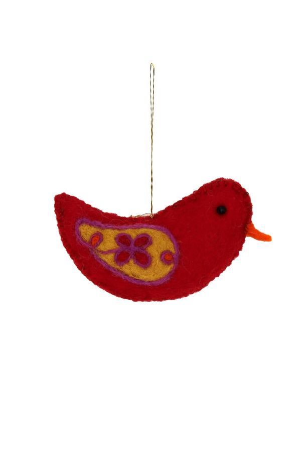 Embroidery Bird Ornament: 3pcs/Pkt