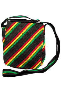 Natural Hemp Reggae Stripe Eco Crossbody Purse-rasta