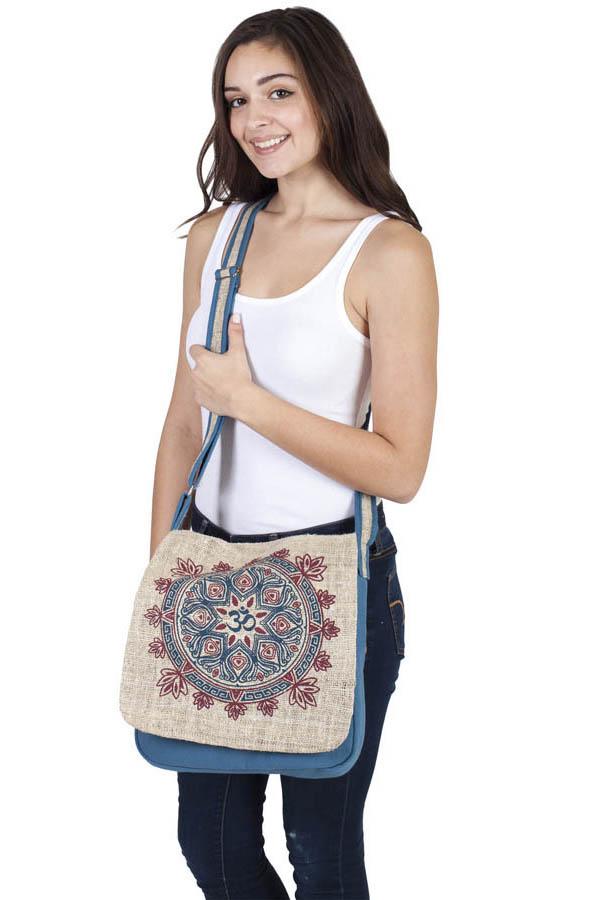 Hemp Crossbody Bag, Tree of Life Hemp Bag