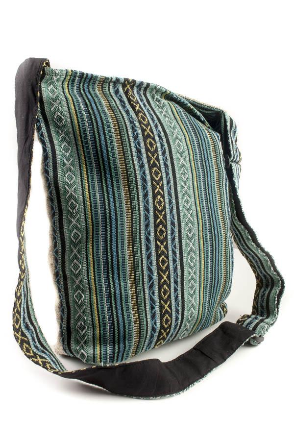 Silly Yogi Om Tree Graphic Woven Hemp Messenger Bag-Natural-one