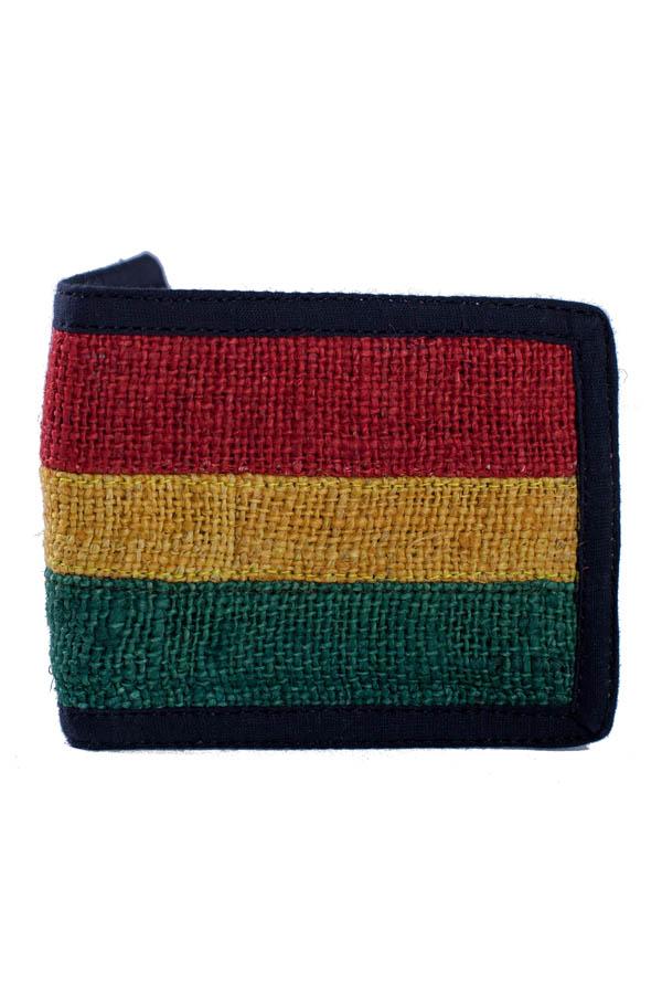 Roaring Rasta Stripe Hemp Wallet-Rasta