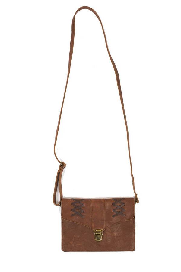 Hippie Leather Lacing Convertible Crossbody Belt Bag