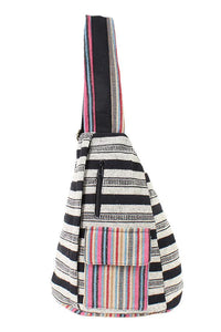 Rustic Stripe Crossbody Sling Backpack