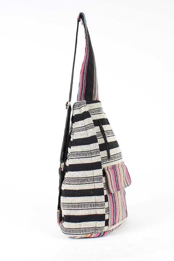 Rustic Stripe Crossbody Sling Backpack