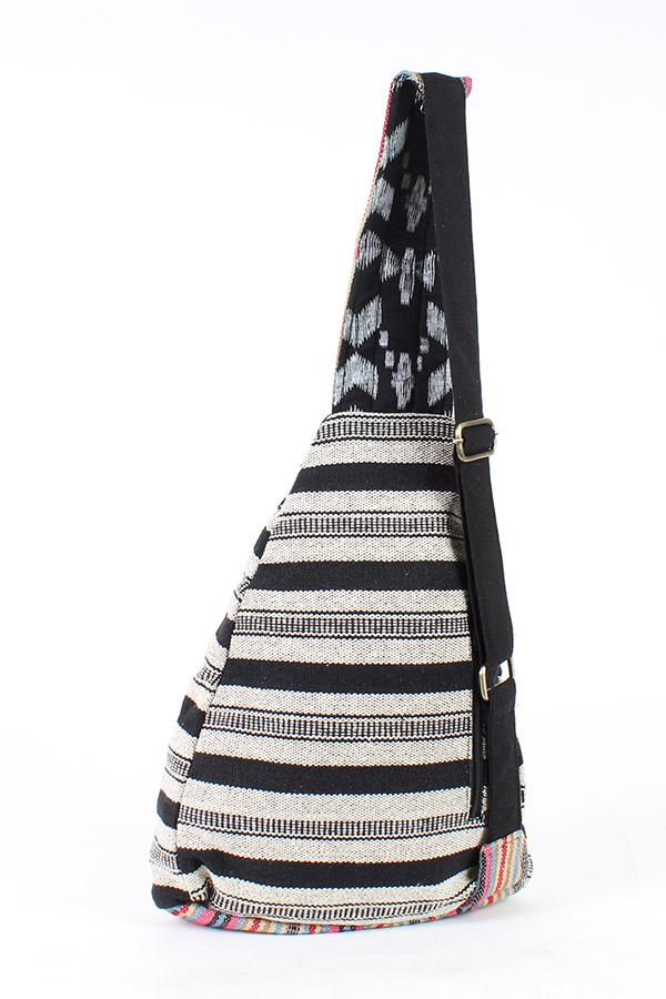 Rustic Stripe Crossbody Sling Backpack